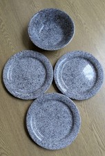 English Ironstone tableware plates & bowl set granite effect excellent 