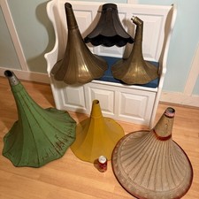ANTIQUE GRAMOPHONE HORN COLLECTION X 6