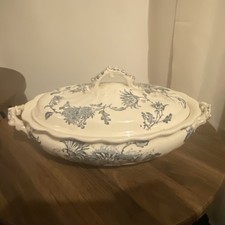 Flow Blue&White Antique