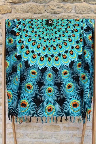 New peacock sarong light beach - new,
