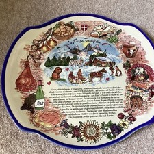  Pizza Platter / Serving Plate  French Pizza Mountain Scene