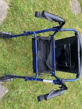 Portable Rollator Disability Aid 4 Wheel Mobility Walker Chair with Storage Seat