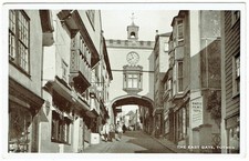 VINTAGE B/W POSTCARD, DEVON, THE EAST GATE, TOTNES