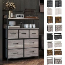 Chest of Drawers Fabric Drawer Dresser with Open Shelf