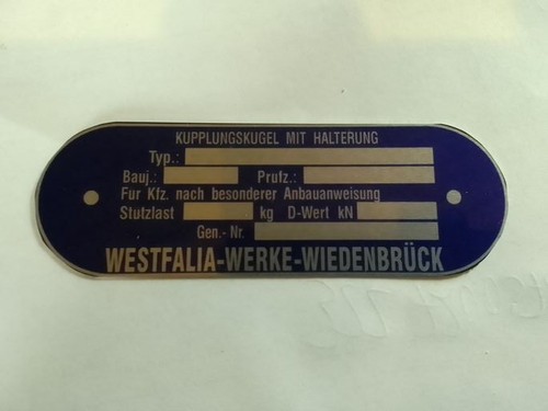 Nameplate ahk trailer coupling - nameplate,