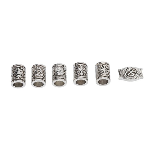 6pcs beard hair beads alloy - beard,