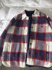 Moncler Grenoble Men's Apres Ski Jacket Size 3 Checked Lined Red White And Blue