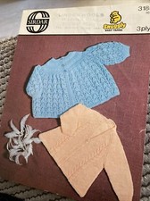 Vintage sirdar 3185 KNITTING PATTERN  Baby  matinee coats  3 ply 16” Chest