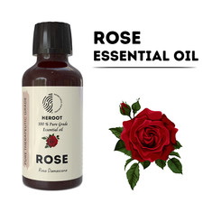 Pure Rose Essential Oil - Therapeutic Oil for Beautiful Skin, Stress Relief