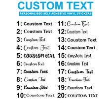 Any Personalised Text Or Name Vinyl Sticker Transfer Decal Fancy Font 20 x 10cm