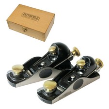 Faithfull 6012 & 912 Block Plane Set in Wooden Storage Box � Precision Machin...