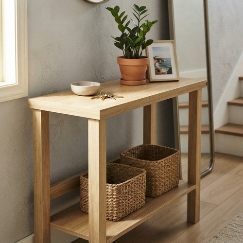 Sturdy wooden narrow console - narrow,