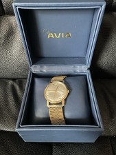 Avia Solid Gold 17 Jewel Gents Watch 9K 375 33mm Strap 18cm Manual Wind