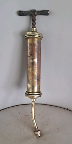 Vintage brass grease gun - brass,