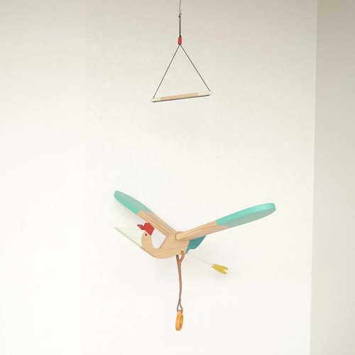Handmade bird mobile wooden - handmade,