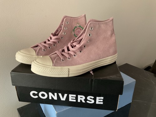 Converse pink suede high tops - converse,