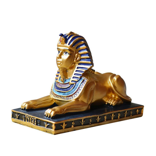 Gold tone egyptian sphinx - egyptian,