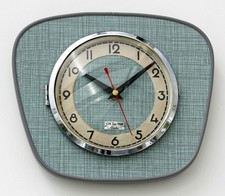 NEW 25cm Mid Century Style Wall Clock - Grey Vintage French Formica Atomic Gift