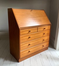 Mid Century Modern Teak Bureau / Desk / Chest of Drawers by Nathan