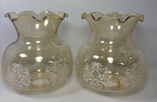 Pair vintage amber glass - pair,
