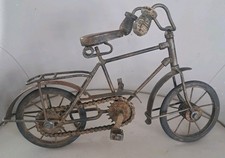 Vintage Metal Bicycle with Wood Seat Model Cycle Rare Vintage. Rusty Patina. 