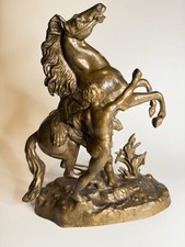 Stunning Antique French Metal Painted Bronze Marley Horse Statue Figurine