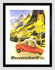 AD CAR AUTOMOBILE MESSERSCHMITT KR200 BUBBLE GERMANY FRAMED ART PRINT B12X5565