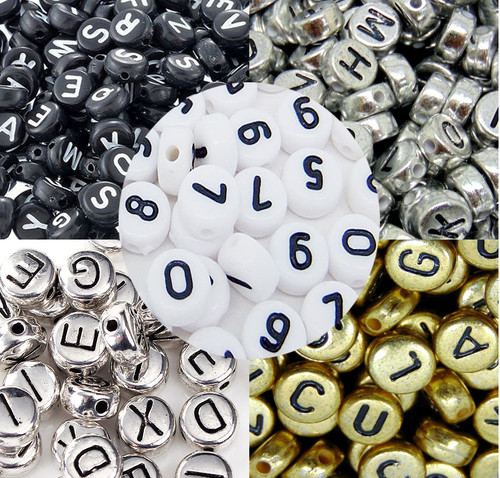 100pcs 6mm flat round alphabet - 6mm,