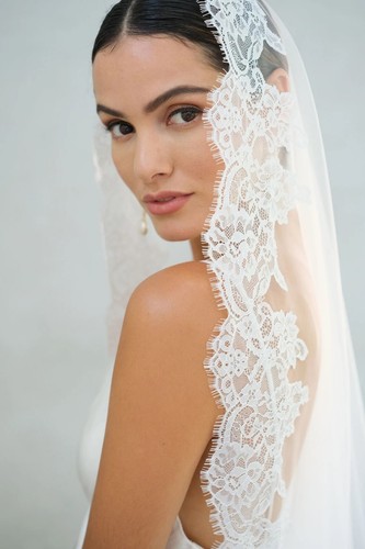 French lace mantilla - lace,