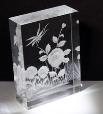 Vintage Reverse Carved Lucite