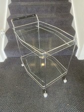 Vintage Chrome Glass Bar Cart