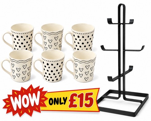 Set white black - white/black, ceramic