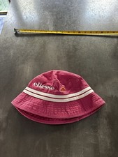 retro ellesse bucket hat Pink White Small Festival Rave Holiday Pool Sun Beech