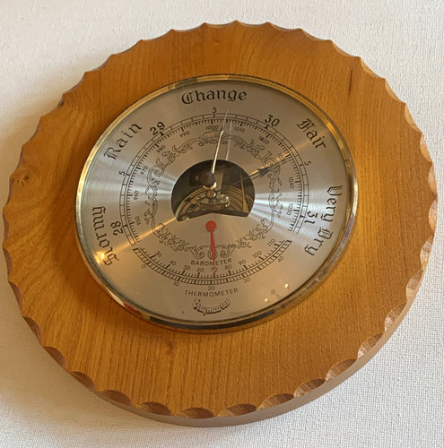 Wooden wall mounted - wall-mounted, aneroid