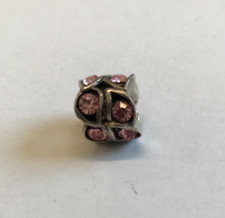 Chamilia Charm Pale Pink Gem Stones & Silver 925 Retired VGC M2487