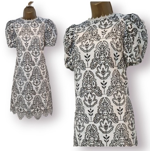 Karen millen white black lace - black,