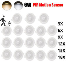 18X PIR Sensor Motion LED Downlight Night Light Recessed Ceiling Spot Lamp Round