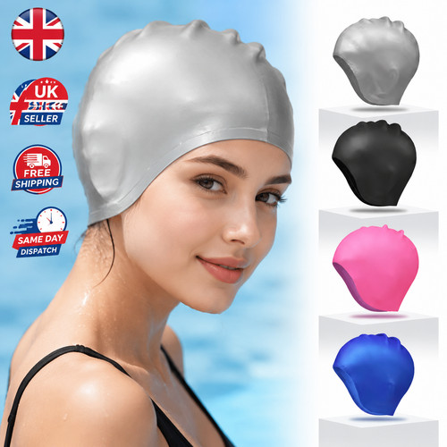 Silicone swimming cap with ear - cap,