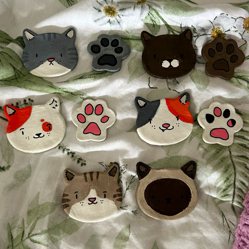 Cat character clay - clay, set
