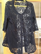 Michele Hope Stretch Navy Lace Cardigan / Cover All  - Uk 14/16