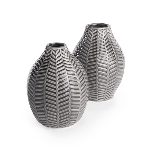 Grey ceramic leaf - grey,