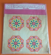Vintage Retro 60s Decortrend Decorettes Flower Sticker Transfer Floral Kitsch