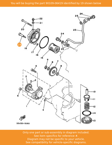 Yamaha bolt 90109 06419 oem - yamaha, 90109-06419