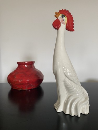 Vintage quirky white rooster