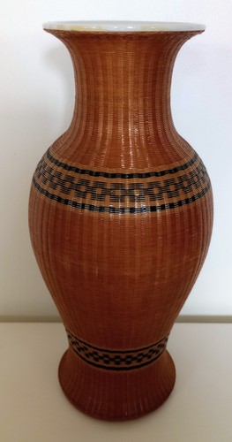 Vintage bamboo wrapped ceramic - vintage,
