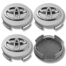 Toyota Alloy Wheel Centre Cap Hub x4 For Many Models 62mm Silver Gloss Mat 3D