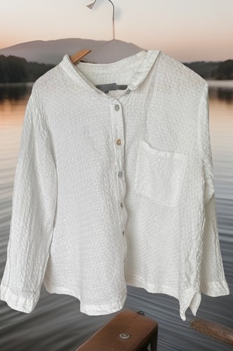 Sahara white waffle linen - waffle,