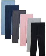 EX M*S LADIES TROUSER Jersey elasticated waist STRAIGHT LEG COTTON MODAL pants