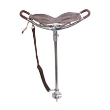 Real Leather Shooting Stick with Ferrule Folding Stool Seat for Walking Chair