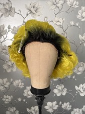 Rooted Yellow Short Curly Drag Wig Lace Front